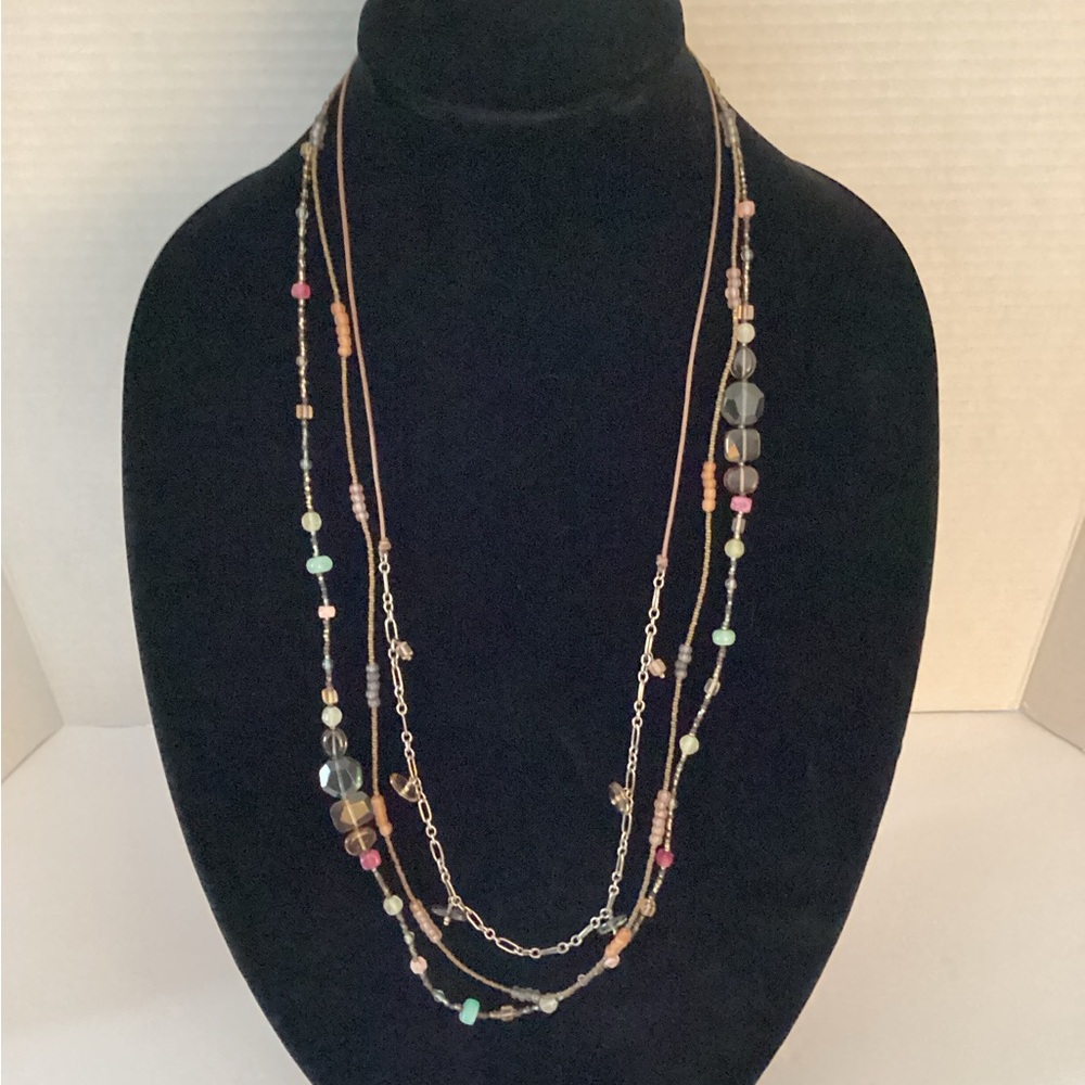 Silpada three strand beaded necklace